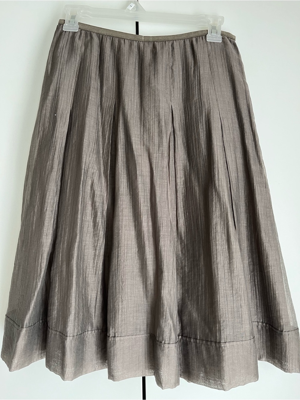 Nic+Zoe Flared Midi Skirt in Olive/Grey Taupe, size 2, EUC